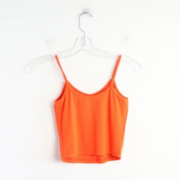 NWOT Shein Ribbed Crop Tank top camisole new orange S cotton Small summer bright - Picture 4 of 4